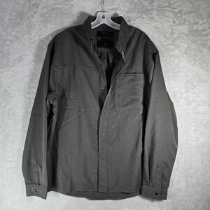 Scottevest Tec Snap Button Front Long Sleeve Shirt Men Size L Large Gray